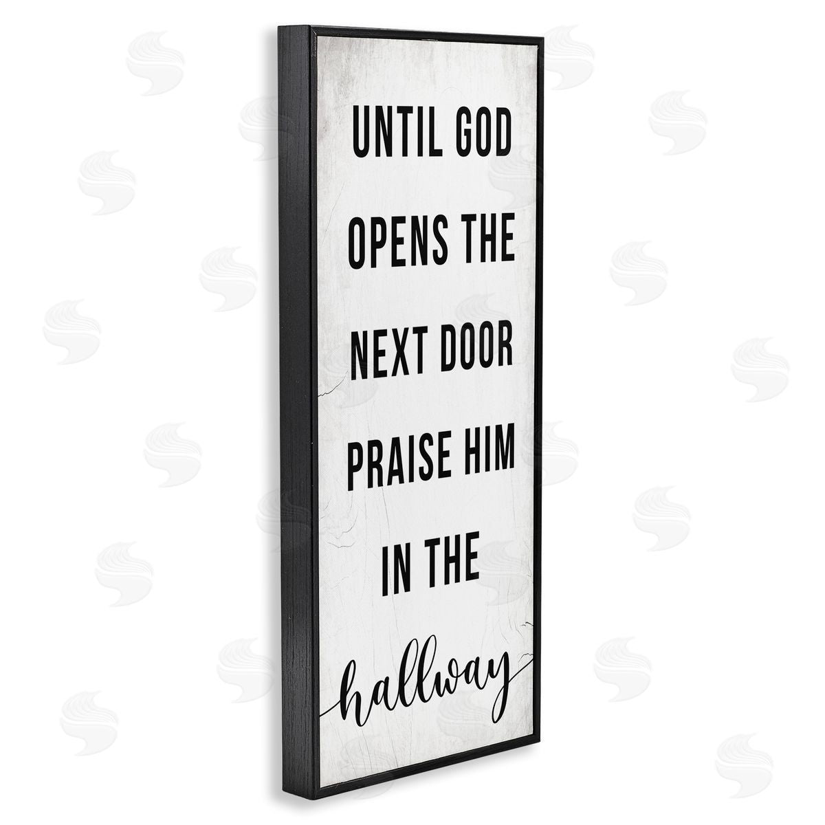 Stupell Studio God Opens the Door Phrase Black Framed Giclee Wall Art