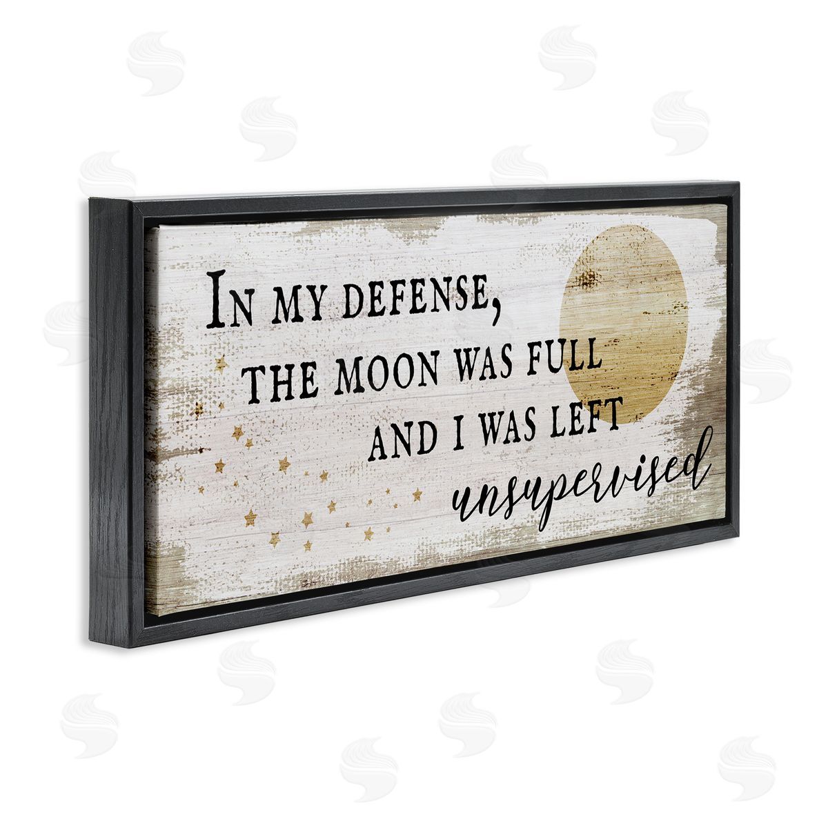 Sassy Full Moon Halloween Charm Black Floating Frame Canvas Wall Art, Home Decor by Stupell Studio