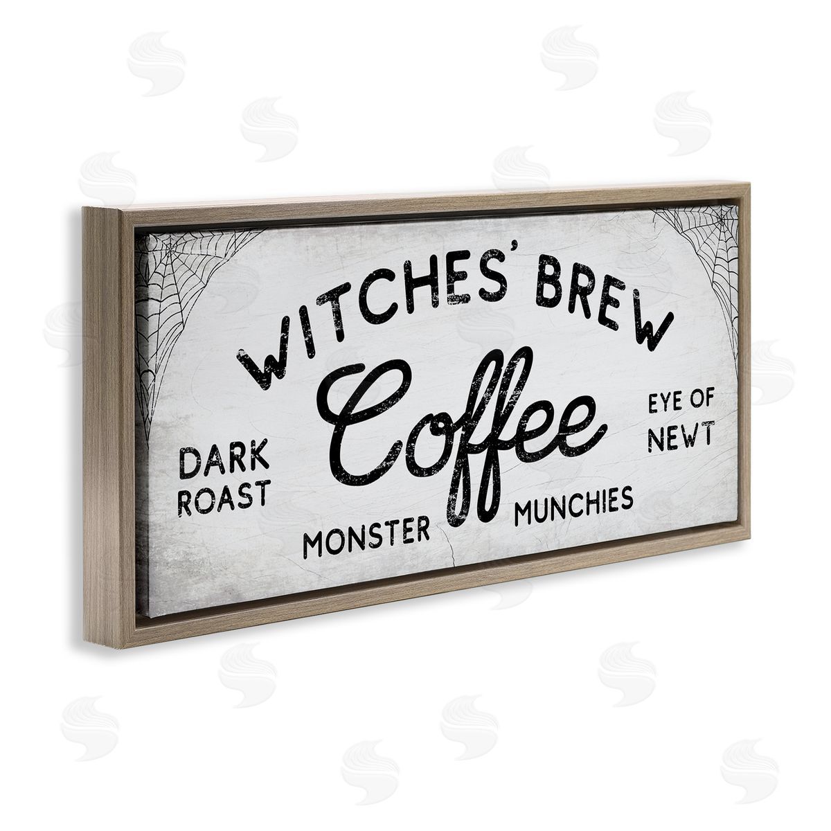 Stupell Studio Witches' Brew Coffee Charming Halloween Brown Floater Frame Canvas Art