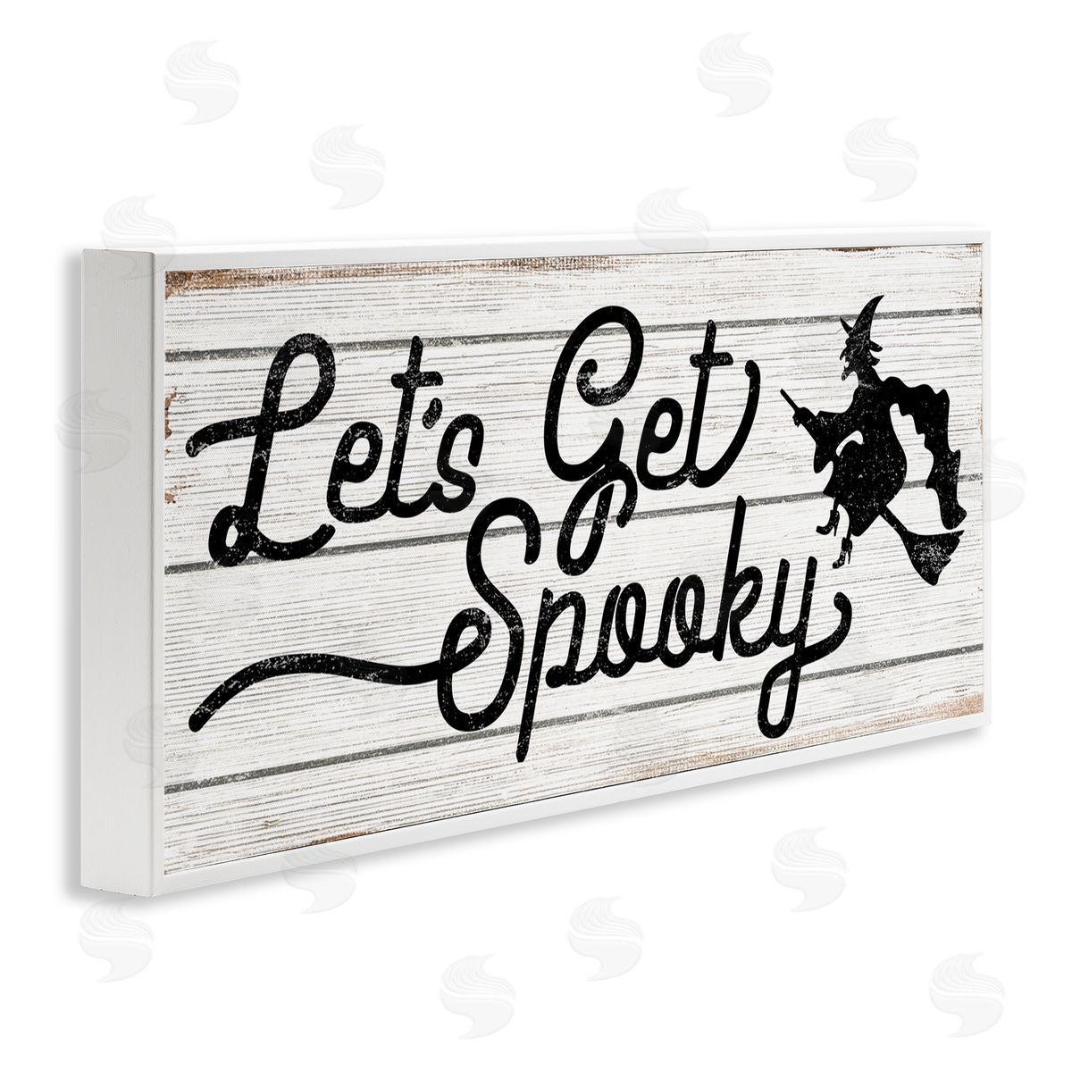 Stupell Studio Let's Get Spooky Rustic Witch White Framed Giclee Wall Art