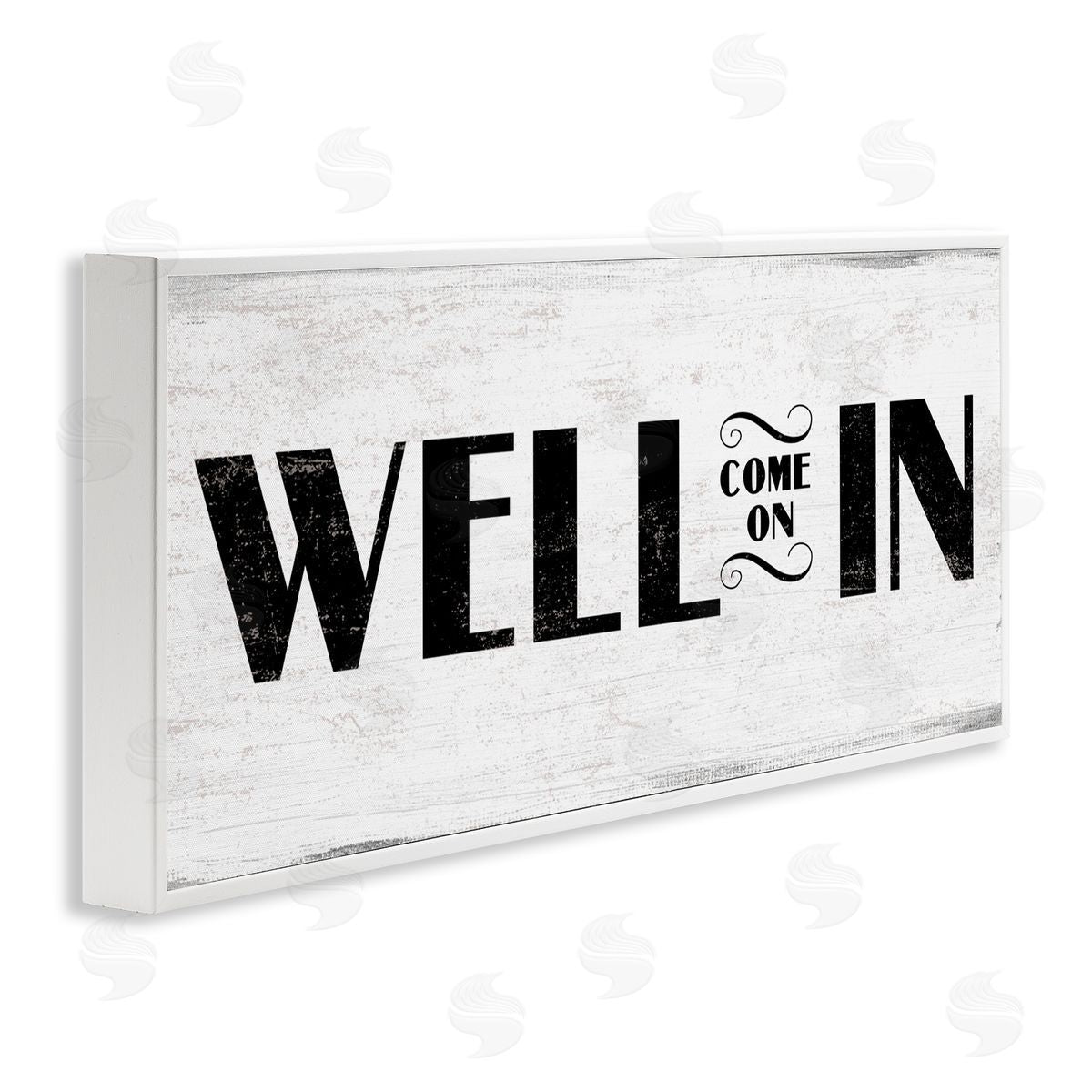 Stupell Studio Well Come On In Rustic Design White Framed Giclee Wall Art