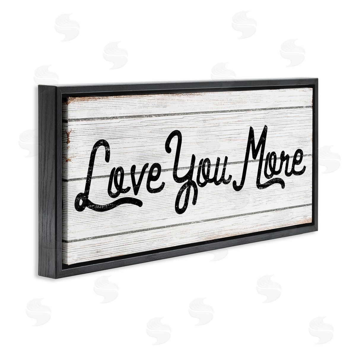 Stupell Studio Love You More Country Design Black Floater Frame Canvas Art