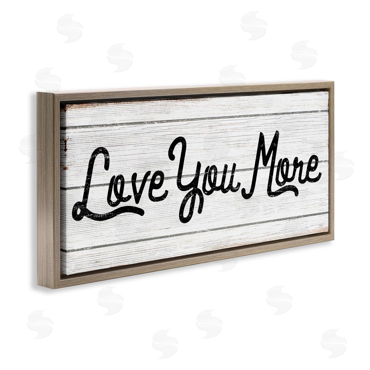 Stupell Studio Love You More Country Design Brown Floater Frame Canvas Art
