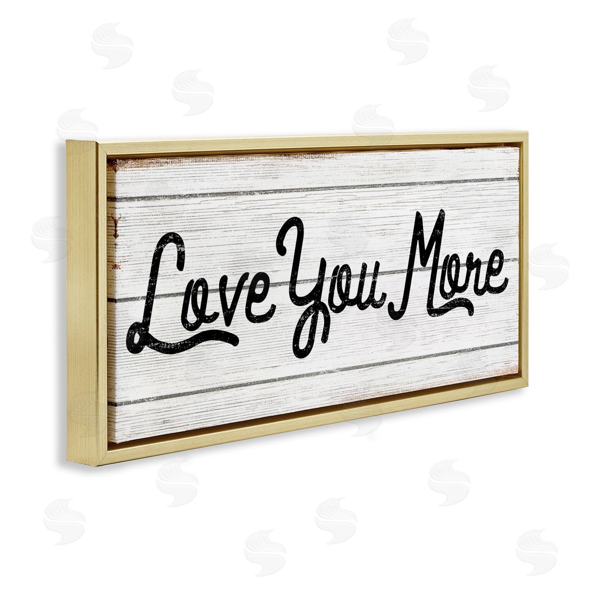 Stupell Studio Love You More Country Design Gold Floater Frame Canvas Art