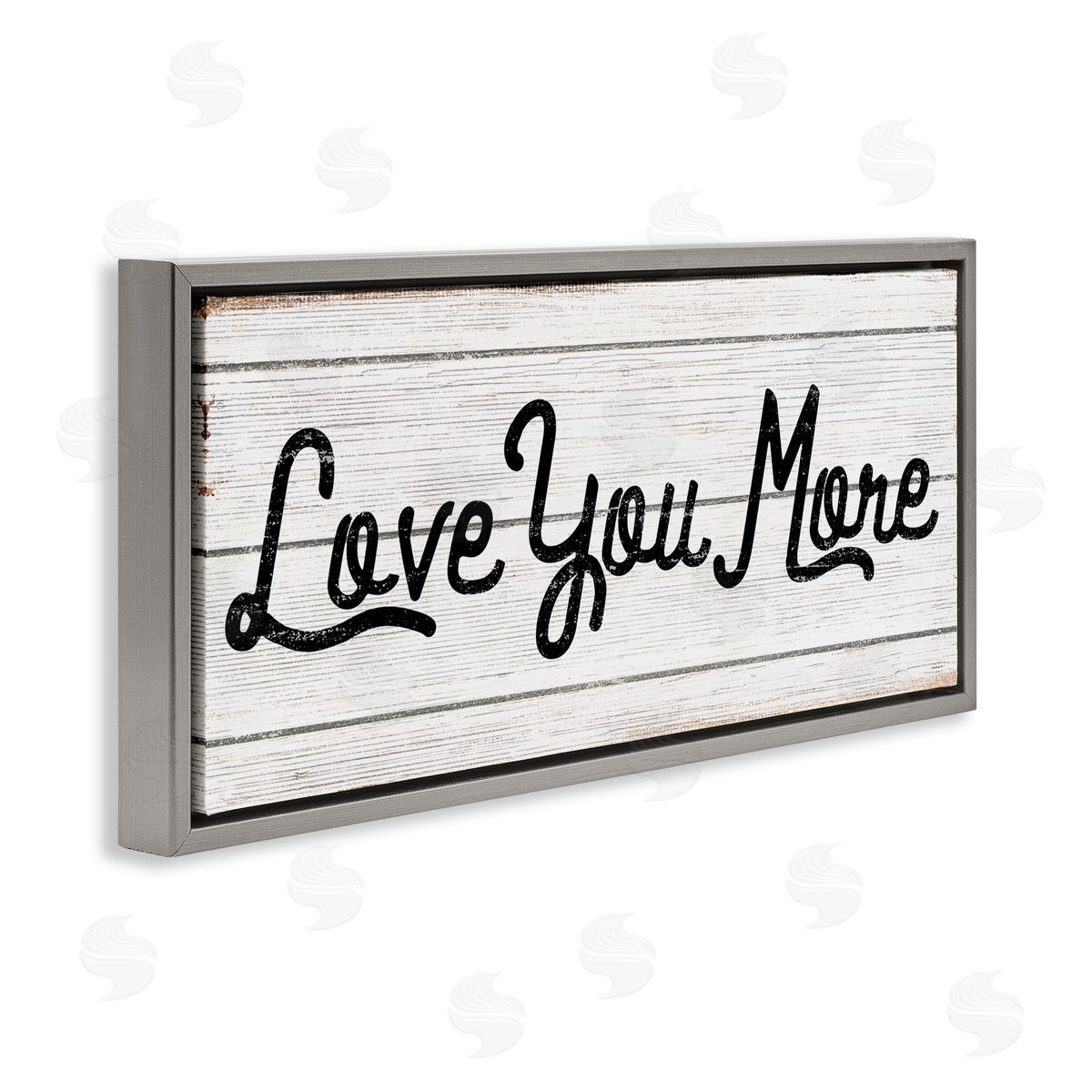 Stupell Studio Love You More Country Design Gray Floater Frame Canvas Art