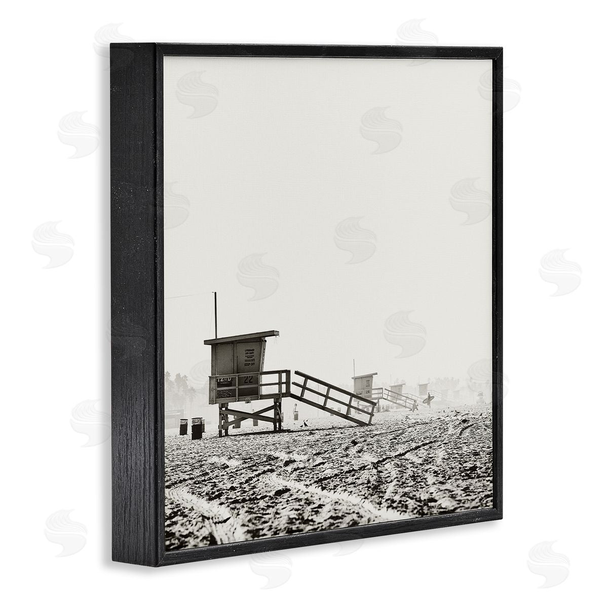 Myan Soffia Vintage Beach Lifeguard Stands Black Framed Giclee Wall Art