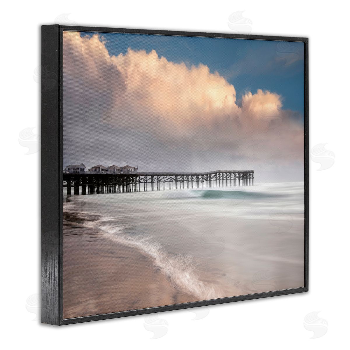 Lee Sie Beach Wharf Nautical Landscape Black Framed Giclee Wall Art