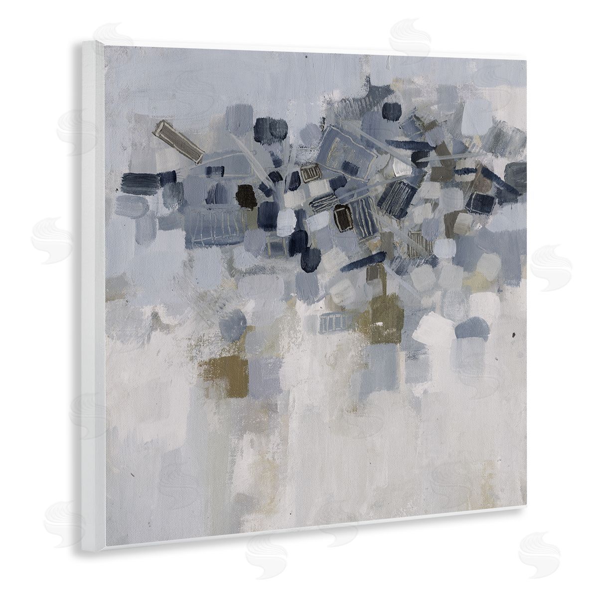 Smith Haynes Soft Blue Abstracted Shapes Detail Wall Plaque Art