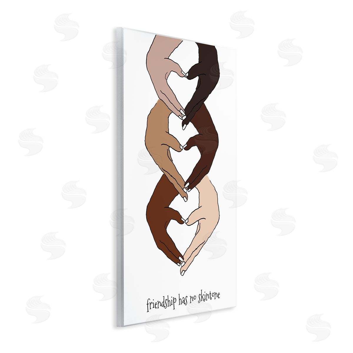 Lanie Loreth Friendship Diverse Hands Heart Pose  Wall Plaque Art