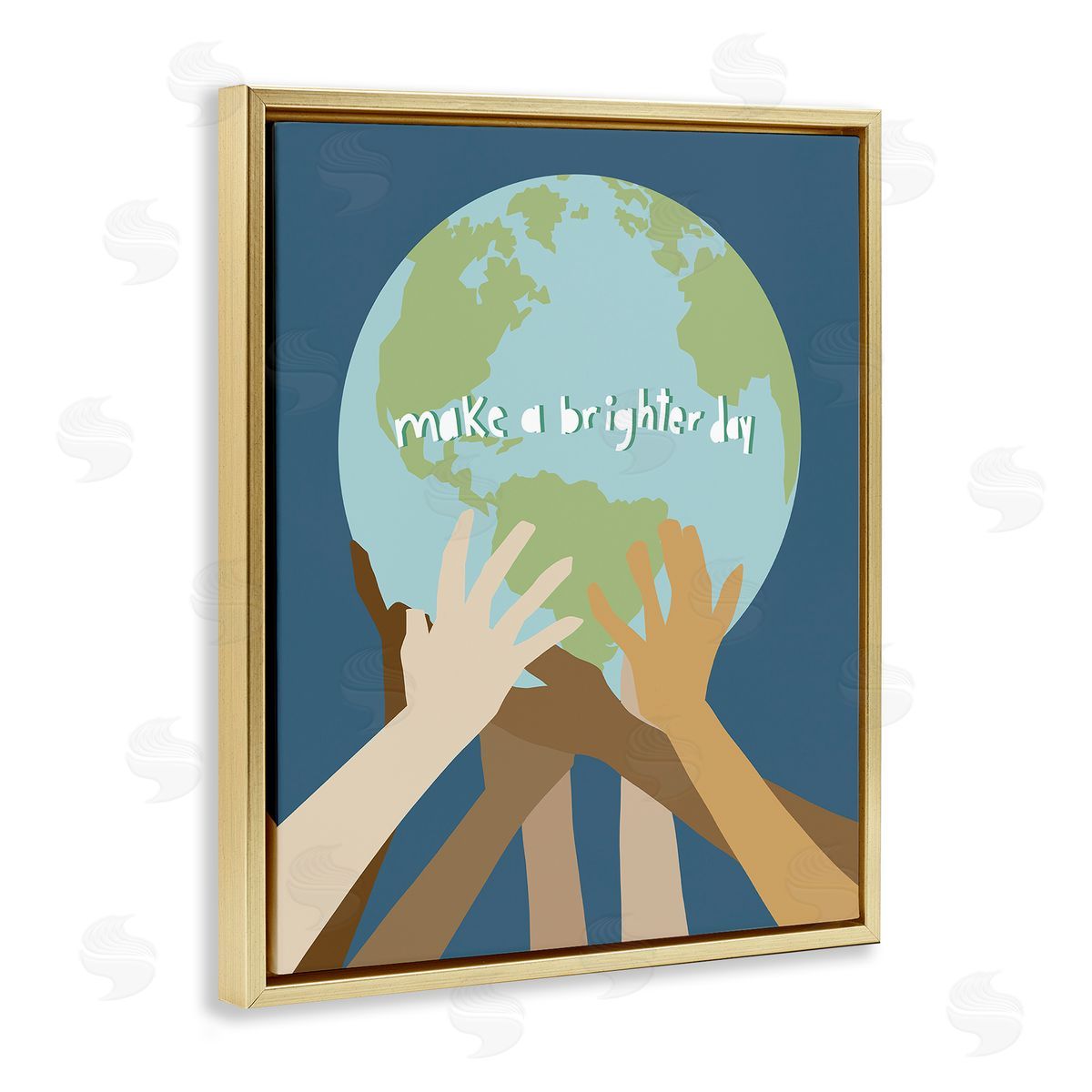 Jen Bucheli Brighter Day Diverse Hands Gold Floater Frame Canvas Art