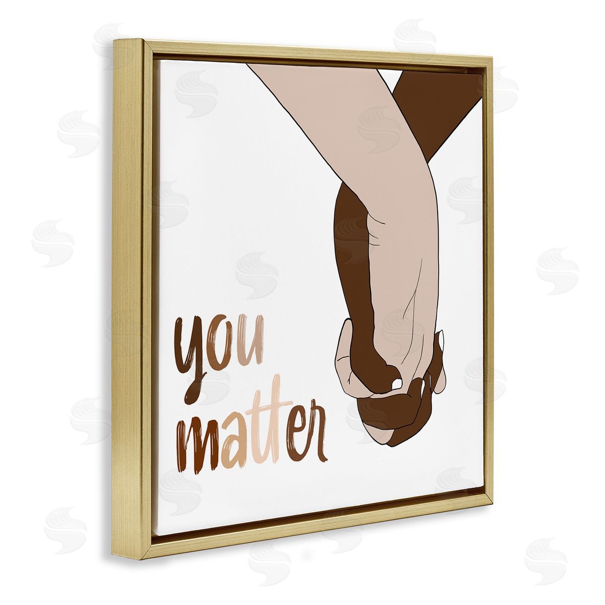Emily Navas You Matter Diverse Hands Minimal Design Gold Floater Frame Canvas Art