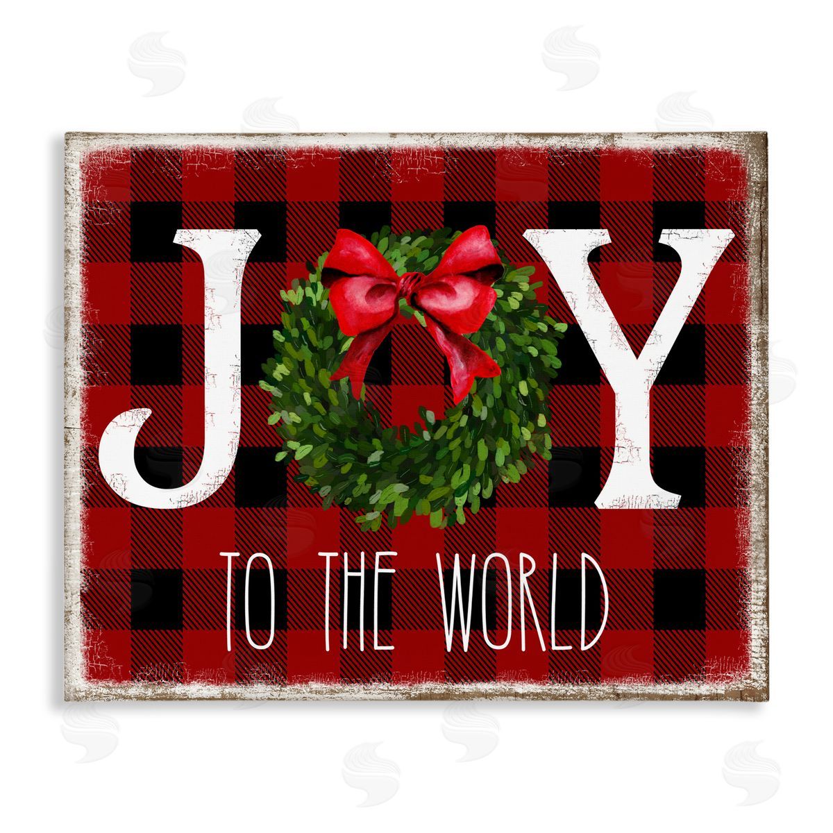 Charming Christmas Buffalo Plaid Canvas Wall Art, Home Decor by Deborah Brown