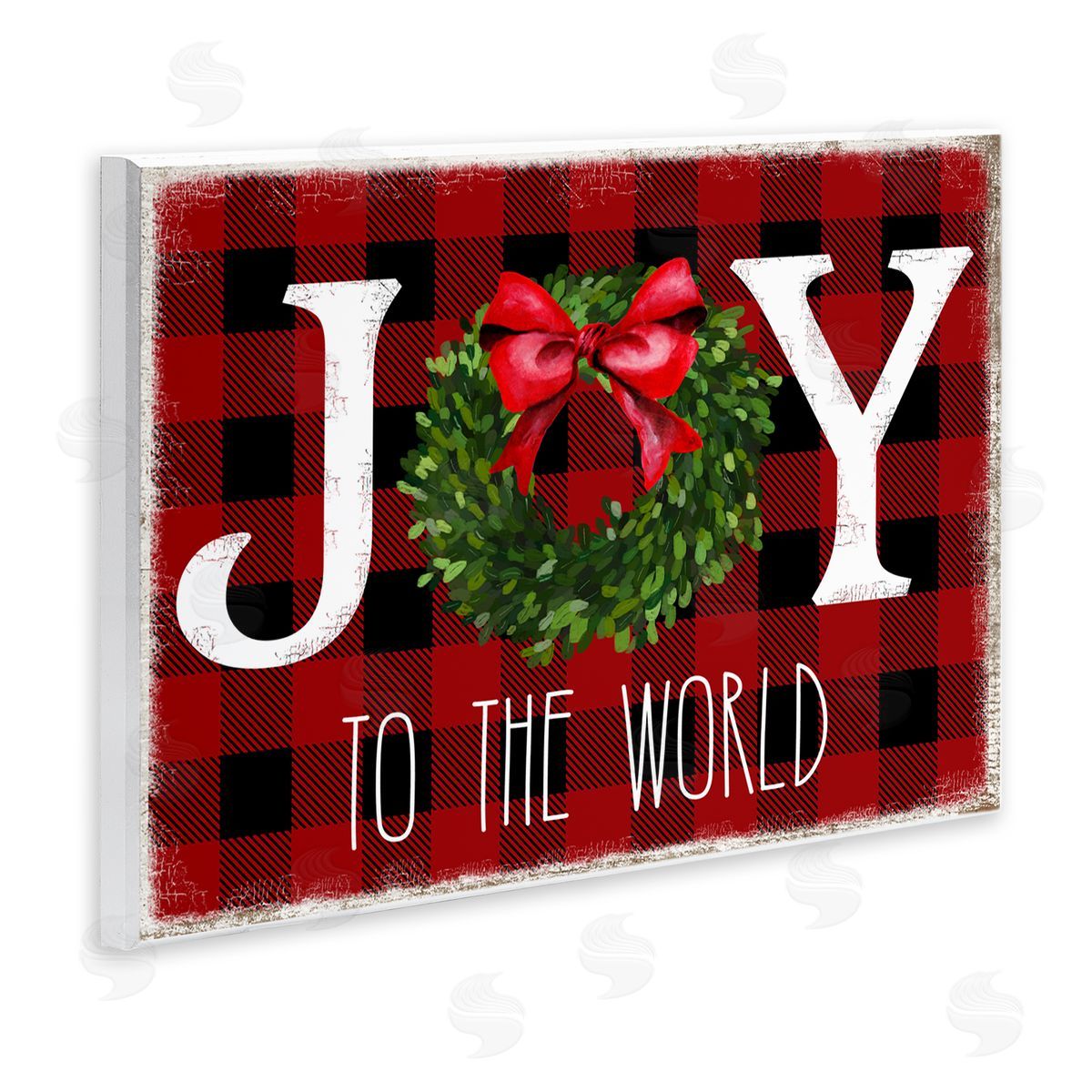 Charming Christmas Buffalo Plaid Wood Plaque Wall Art, Home Decor by Deborah Brown