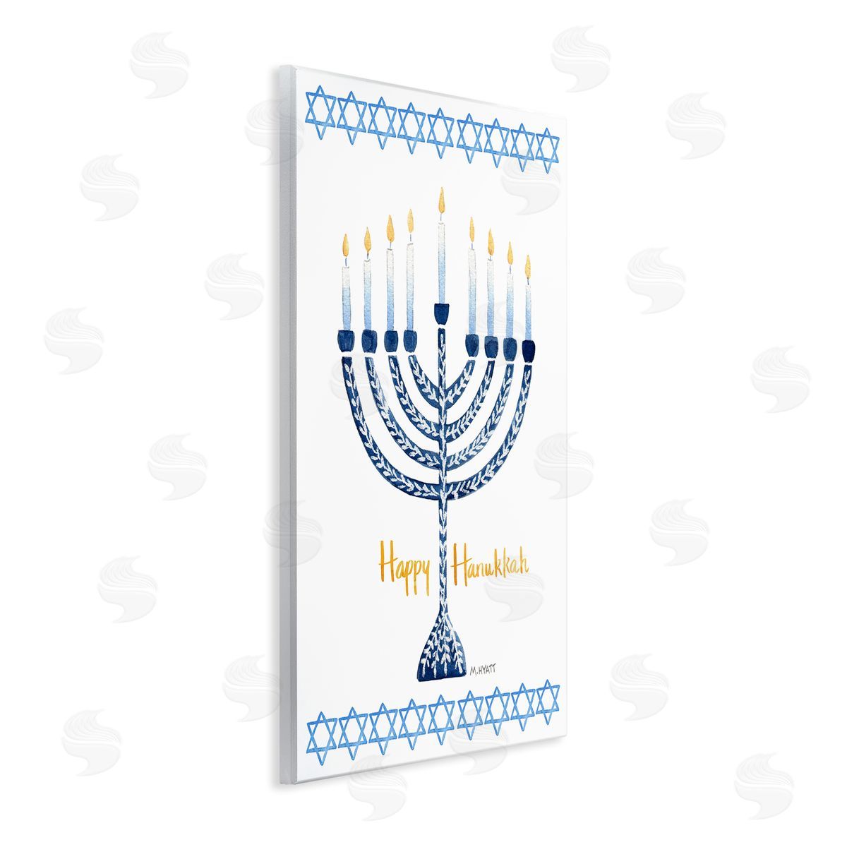 Melissa Hyatt Happy Hanukkah Holiday Menorah Wall Plaque Art
