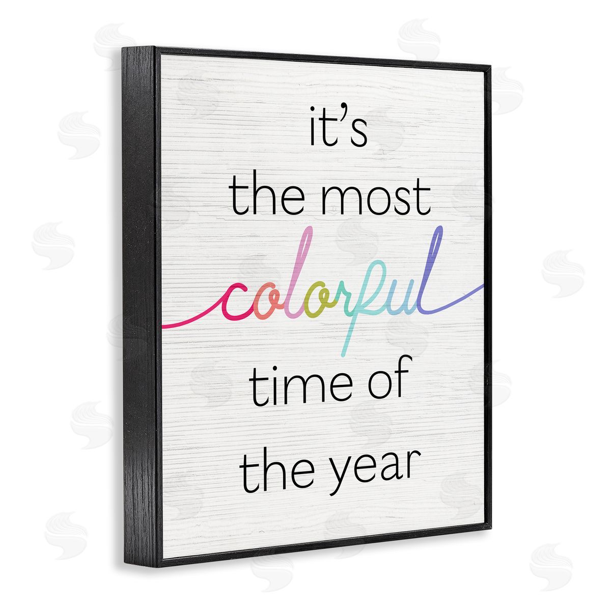 Stupell Studio Most Colorful Time Whimsical Holiday Black Framed Giclee Wall Art