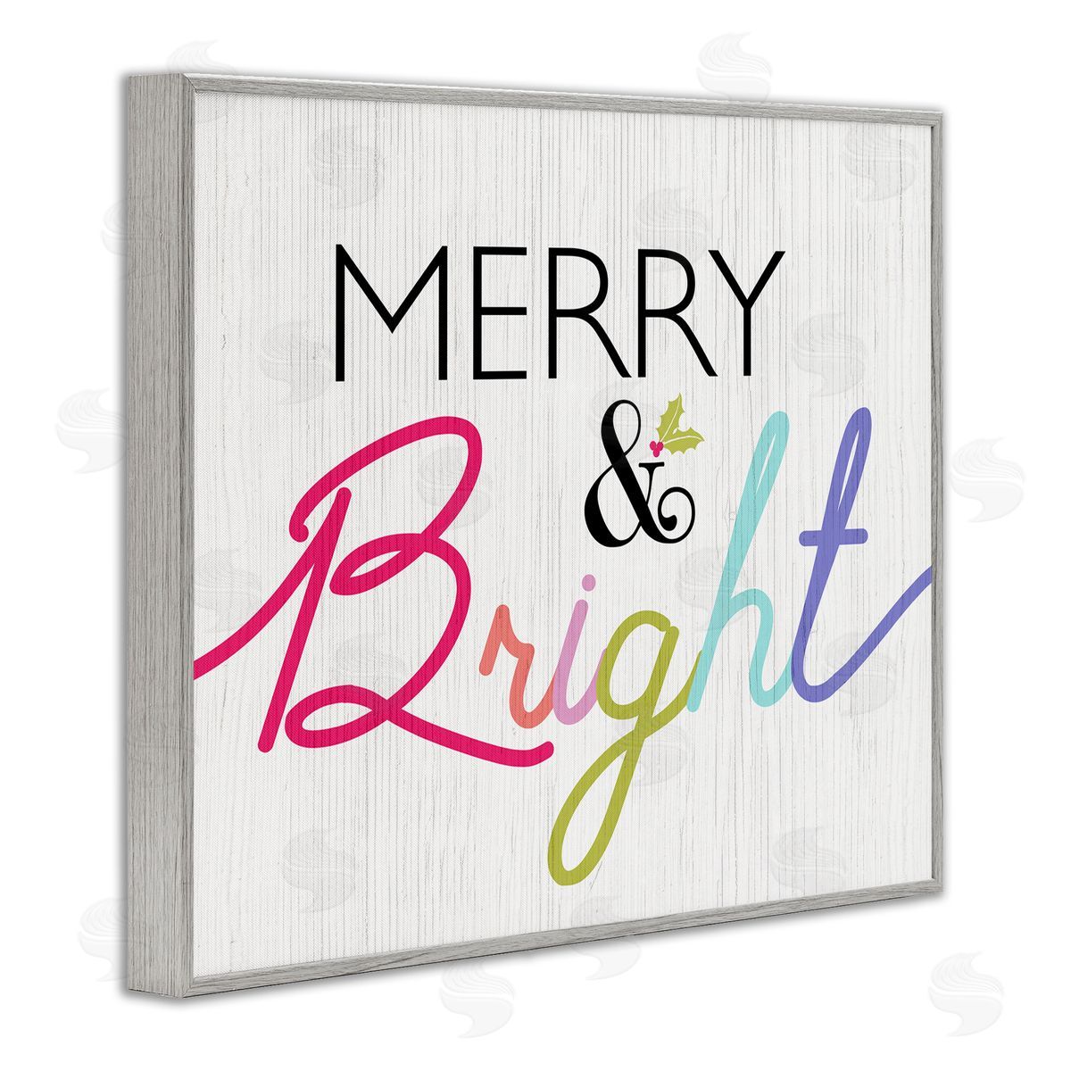 Stupell Studio Merry and Bright Whimsical Colors Gray Framed Giclee Wall Art