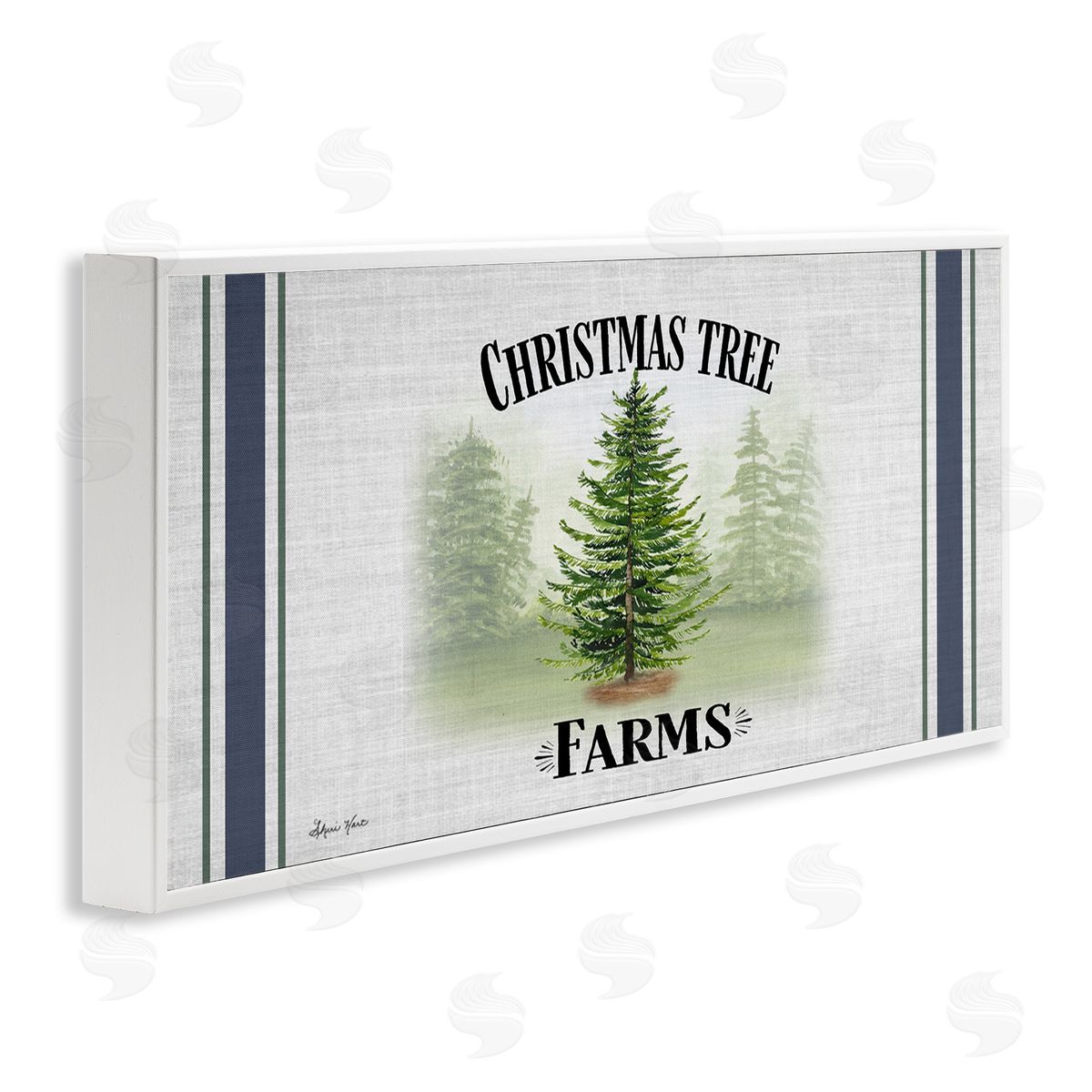 Sheri Hart Charming Christmas Tree Forest White Framed Giclee Wall Art