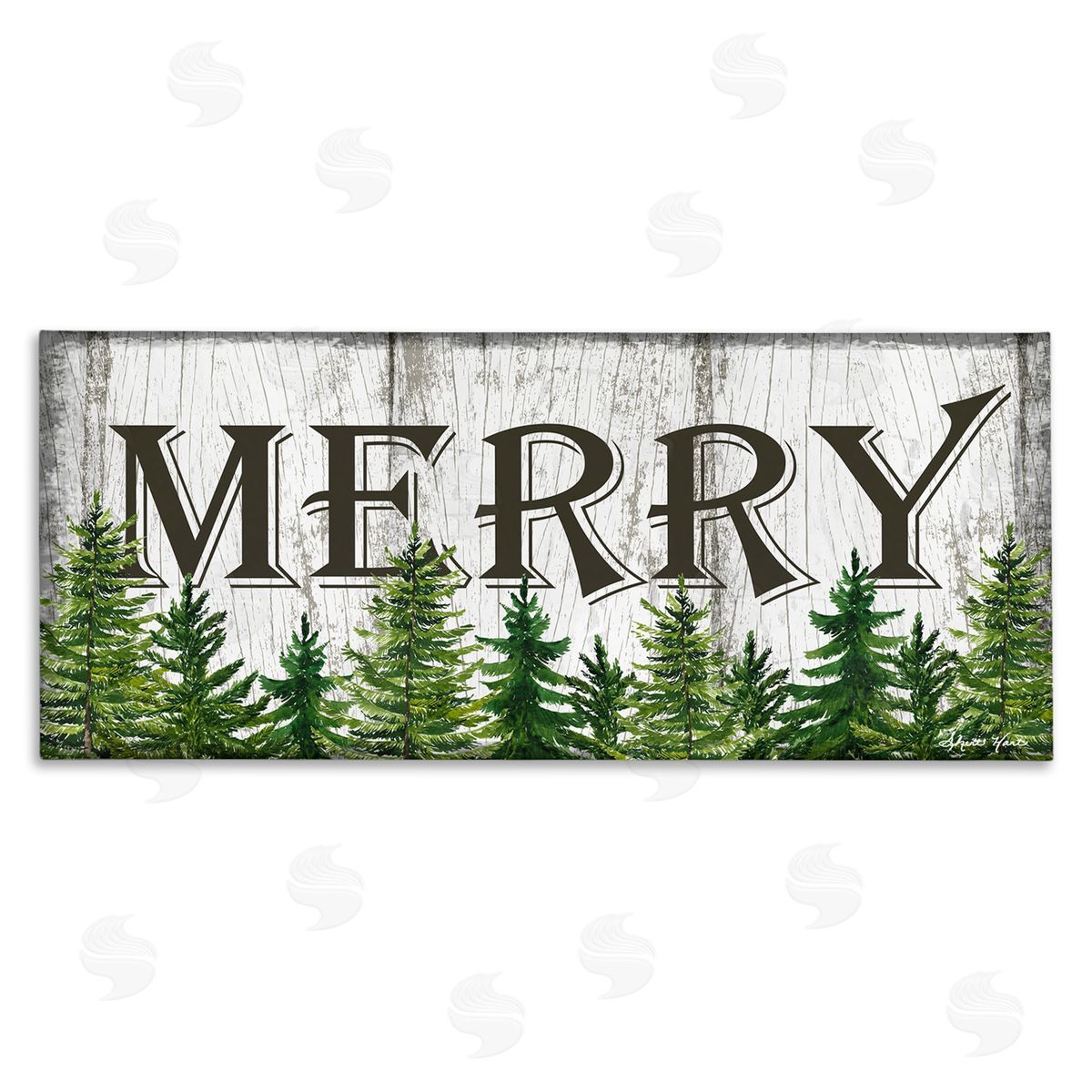 Sheri Hart Merry Rustic Winter Forest Canvas Wall Art