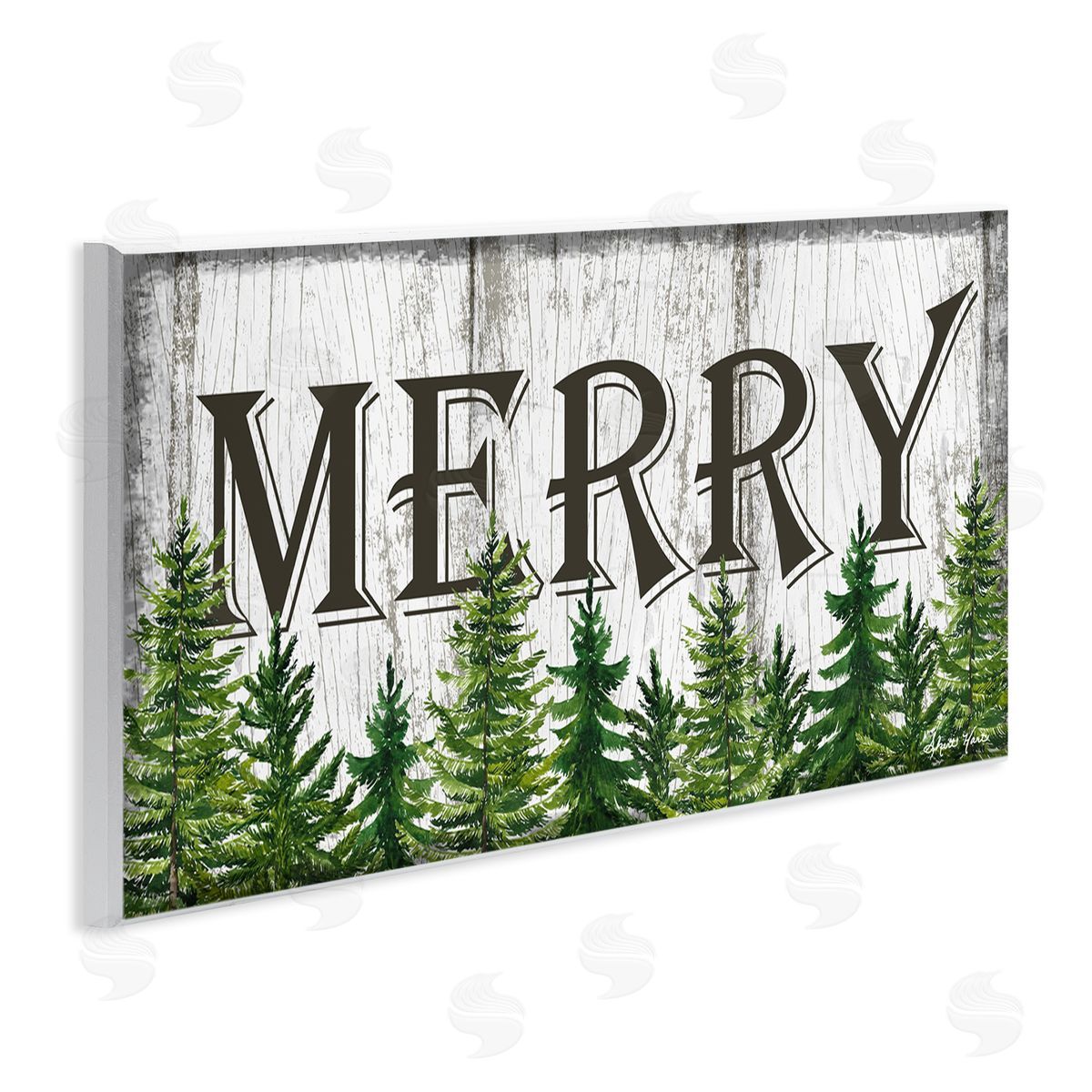 Sheri Hart Merry Rustic Winter Forest Wall Plaque Art