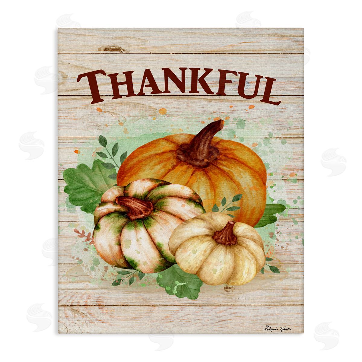stupell industries Sheri Hart | Rustic Thankful Pumpkin Harvest