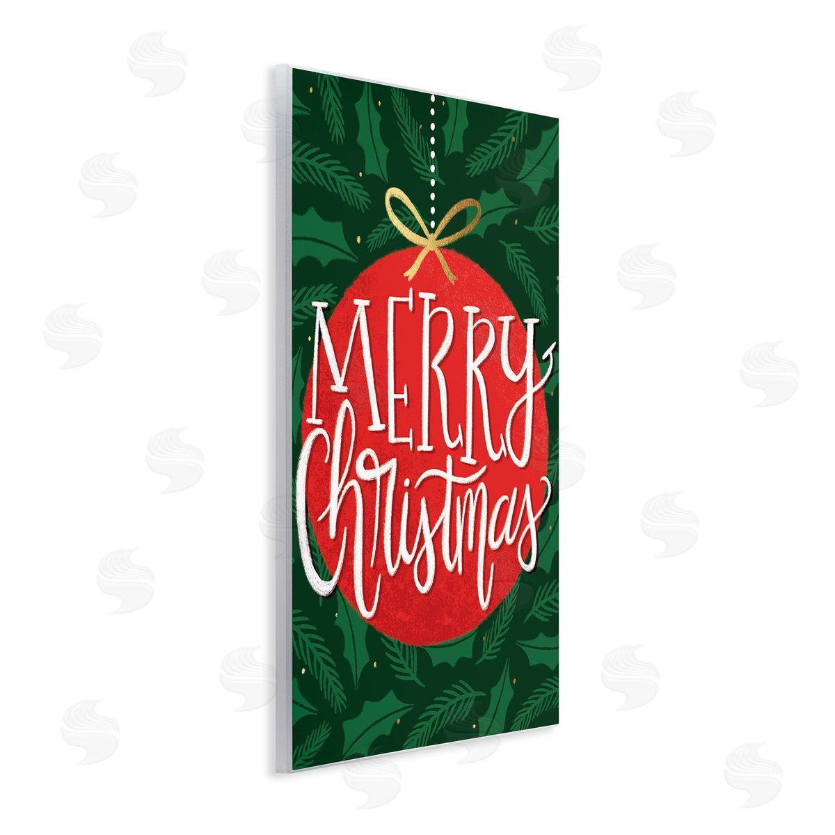 Taylor Shannon Designs Festive Merry Christmas Red Ornament Wall Plaque Art