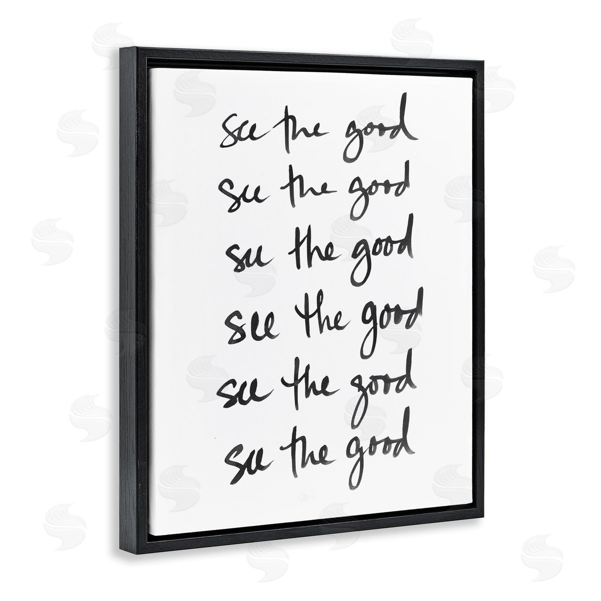SD Graphics Studio See The Good Repeated Text Minimal Black Floater Frame Canvas Art