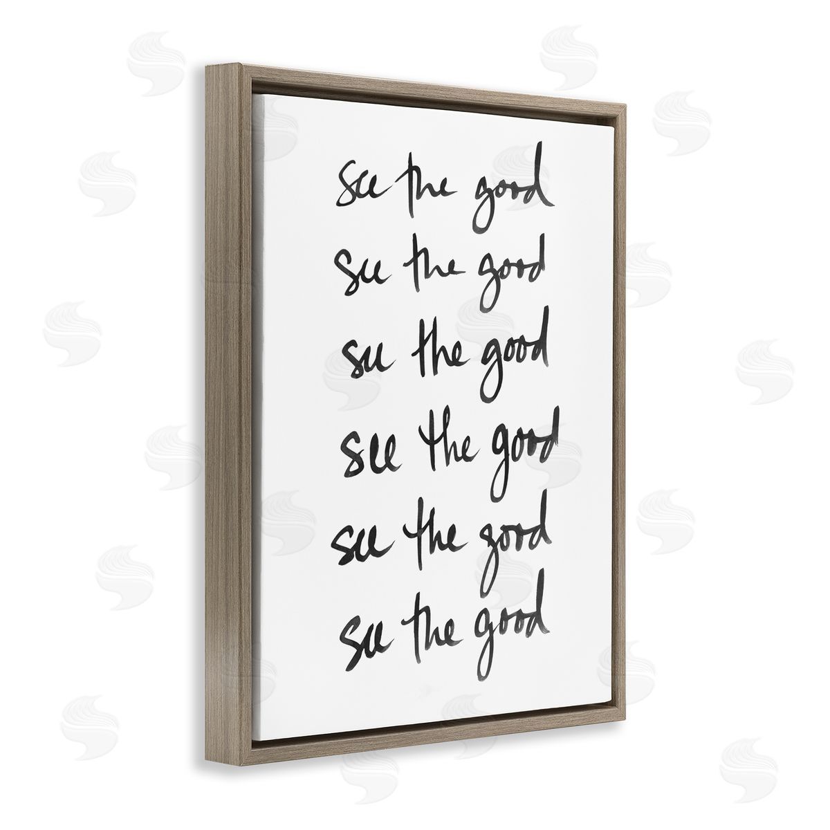 SD Graphics Studio See The Good Repeated Text Minimal Brown Floater Frame Canvas Art