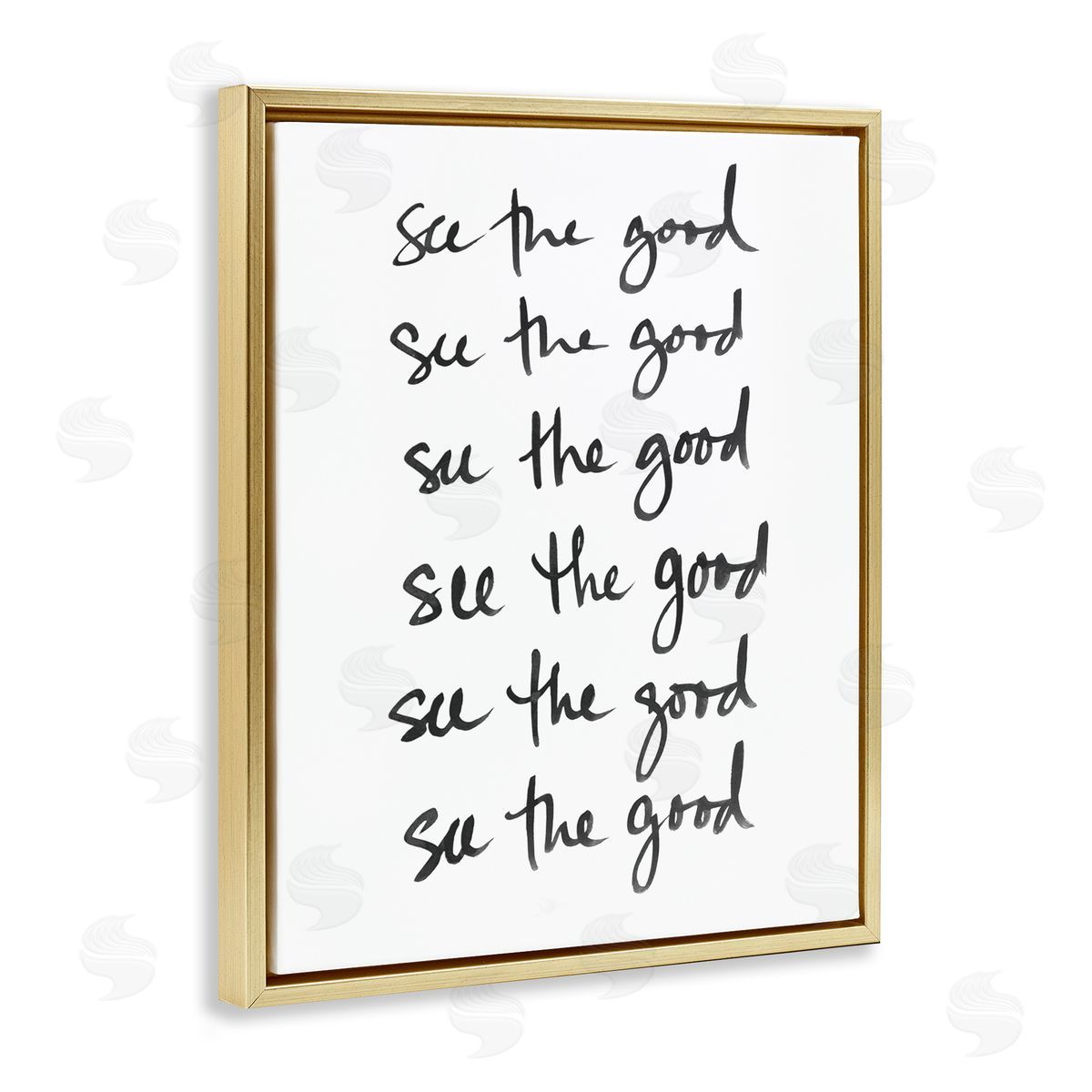 SD Graphics Studio See The Good Repeated Text Minimal Gold Floater Frame Canvas Art