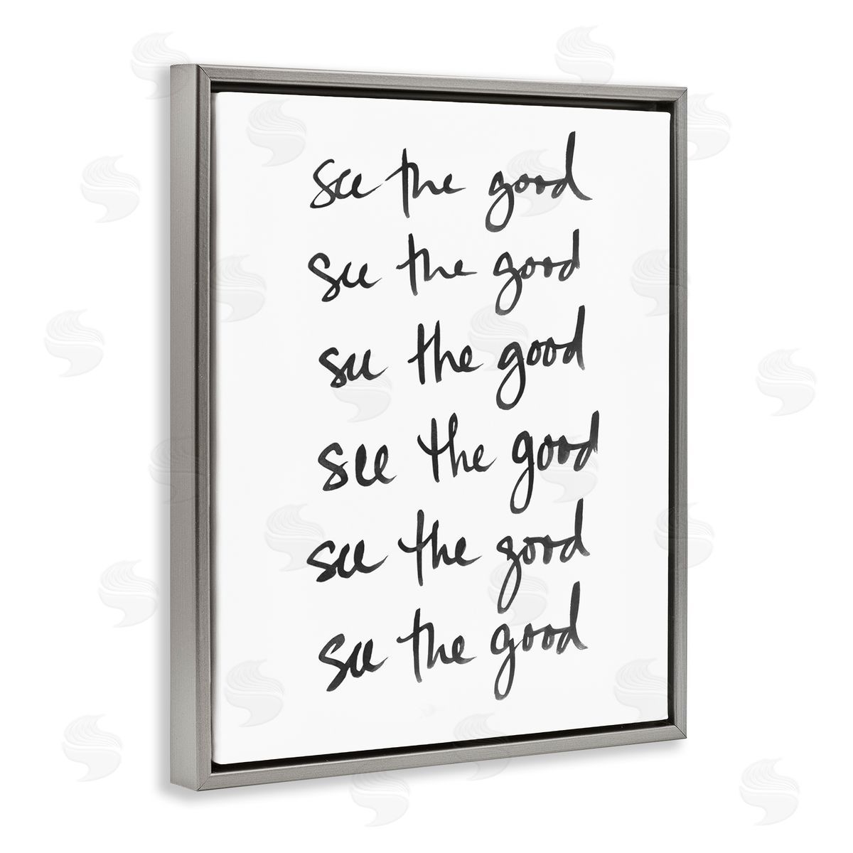 SD Graphics Studio See The Good Repeated Text Minimal Gray Floater Frame Canvas Art