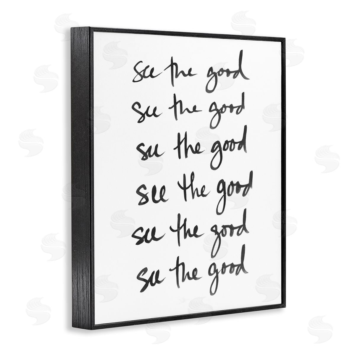 SD Graphics Studio See The Good Repeated Text Minimal Black Framed Giclee Wall Art
