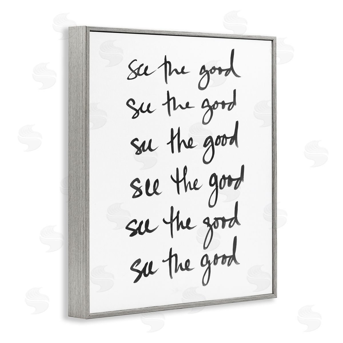 SD Graphics Studio See The Good Repeated Text Minimal Gray Framed Giclee Wall Art