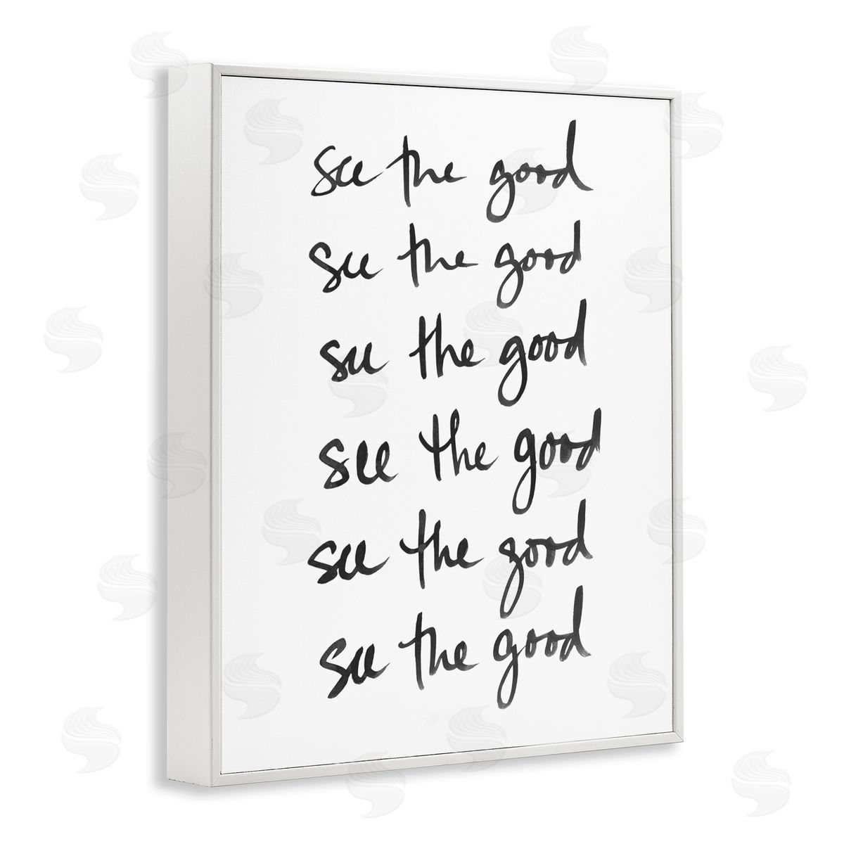 SD Graphics Studio See The Good Repeated Text Minimal White Framed Giclee Wall Art