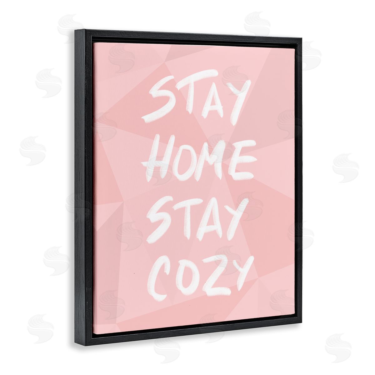 Anna Quach Stay Home Stay Cozy Pattern Black Floater Frame Canvas Art