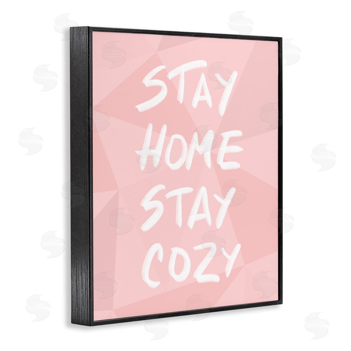 Anna Quach Stay Home Stay Cozy Pattern Black Framed Giclee Wall Art