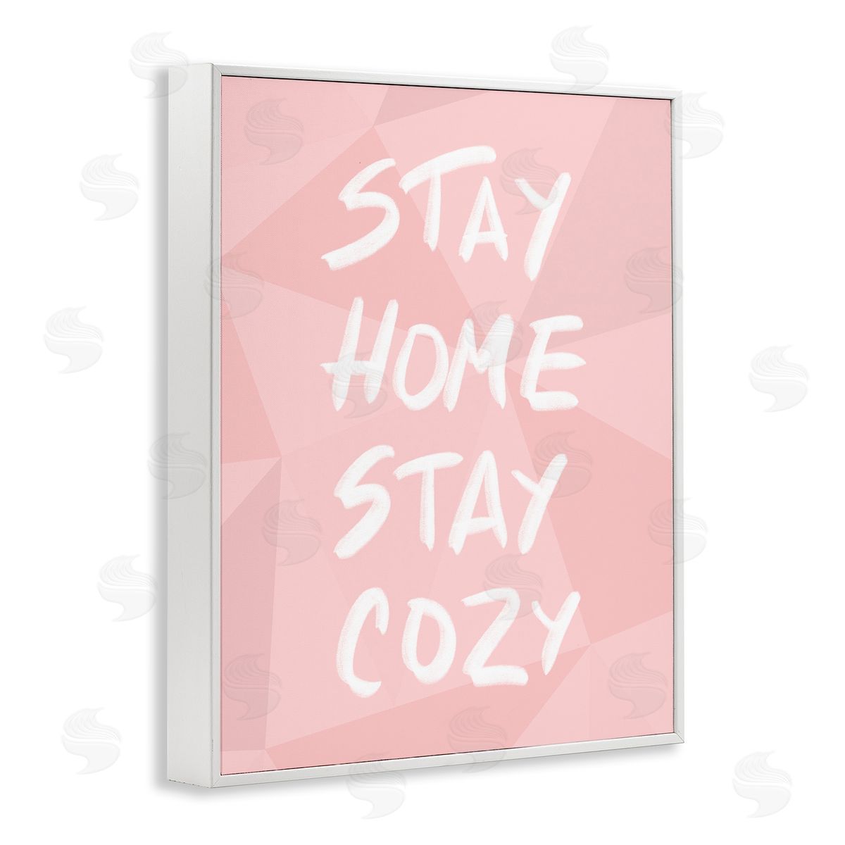 Anna Quach Stay Home Stay Cozy Pattern White Framed Giclee Wall Art