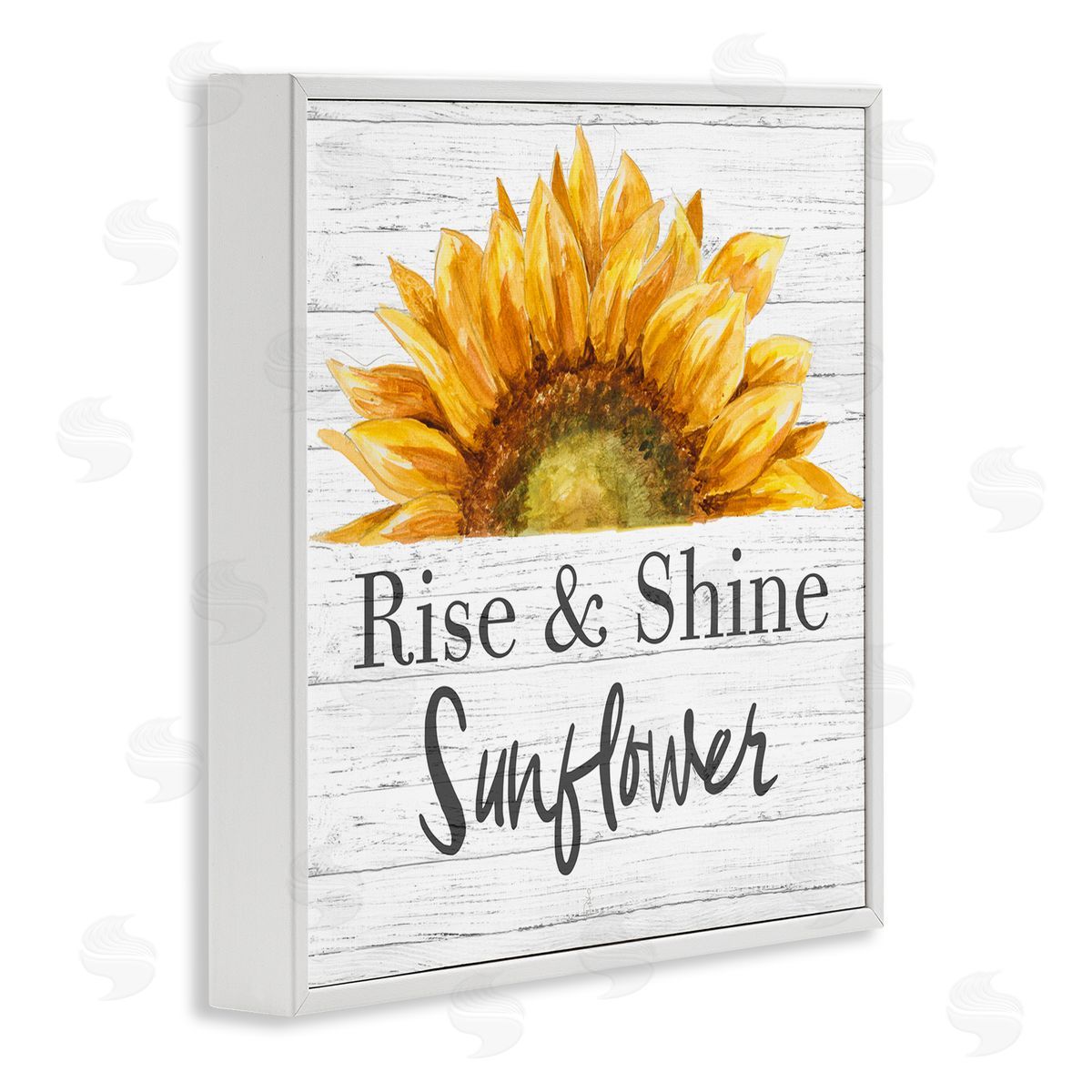 Rise and Shine Sunflower White Frame Print Wall Art, Home Decor by Patricia Pinto