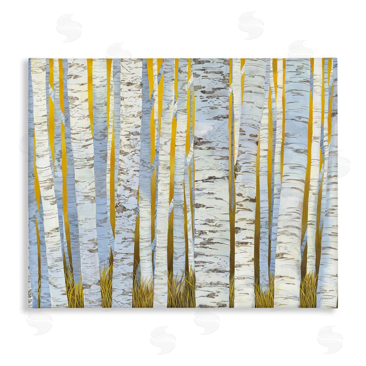 Katherine Lovell Birch Tree Forest Golden Grass Canvas Wall Art