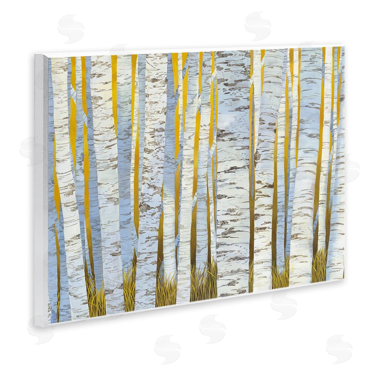 Katherine Lovell Birch Tree Forest Golden Grass Wall Plaque Art