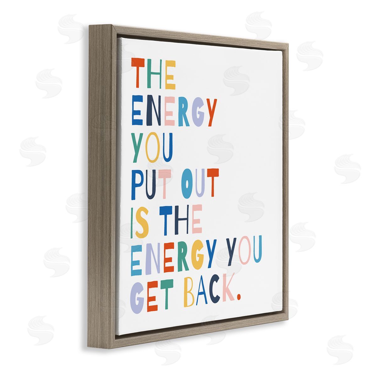 Motivational Rainbow Phrase Brown Floating Frame Canvas Wall Art, Home Decor by Moira Hershey