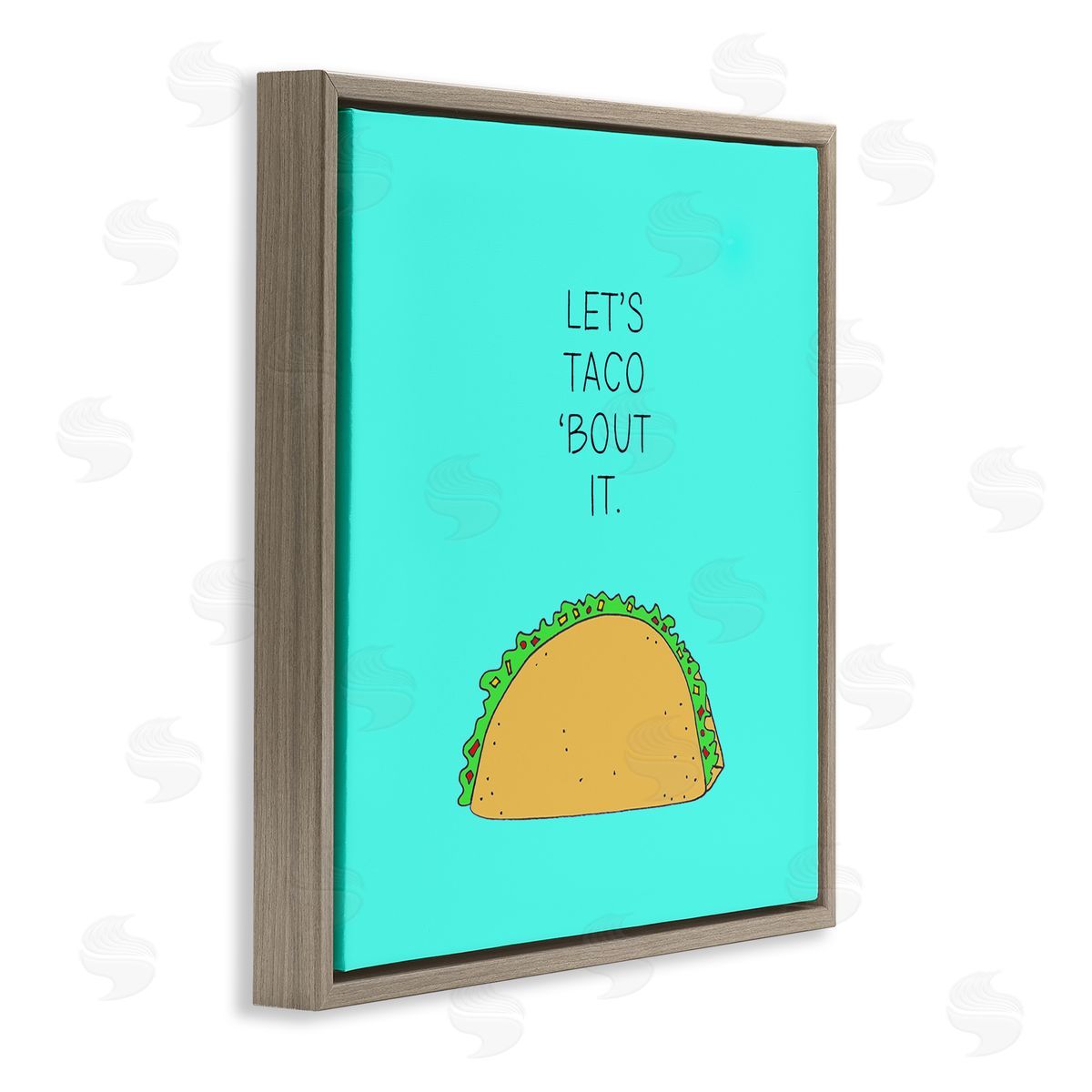 Natalie Sizemore Let's Taco 'Bout It Food Pun Brown Floater Frame Canvas Art