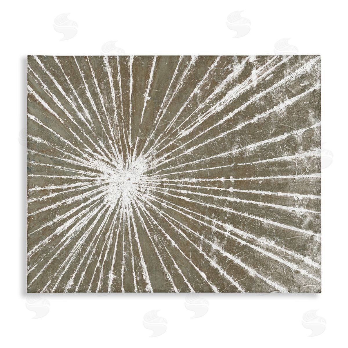 Studio W Industrial Distressed Line Burst Brown Canvas Wall Art