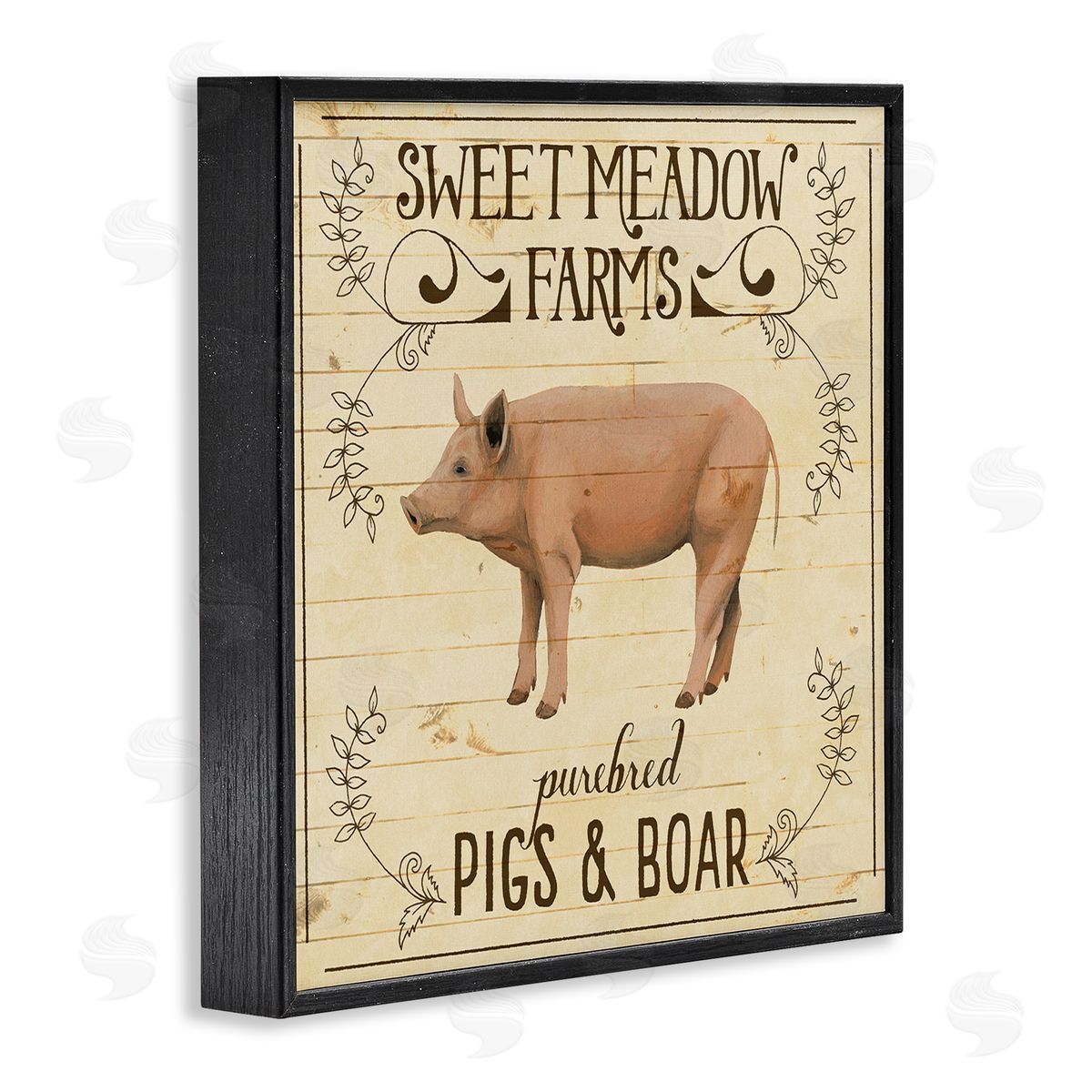 Grace Popp Vintage Farm Pig Advertisement Black Framed Giclee Wall Art