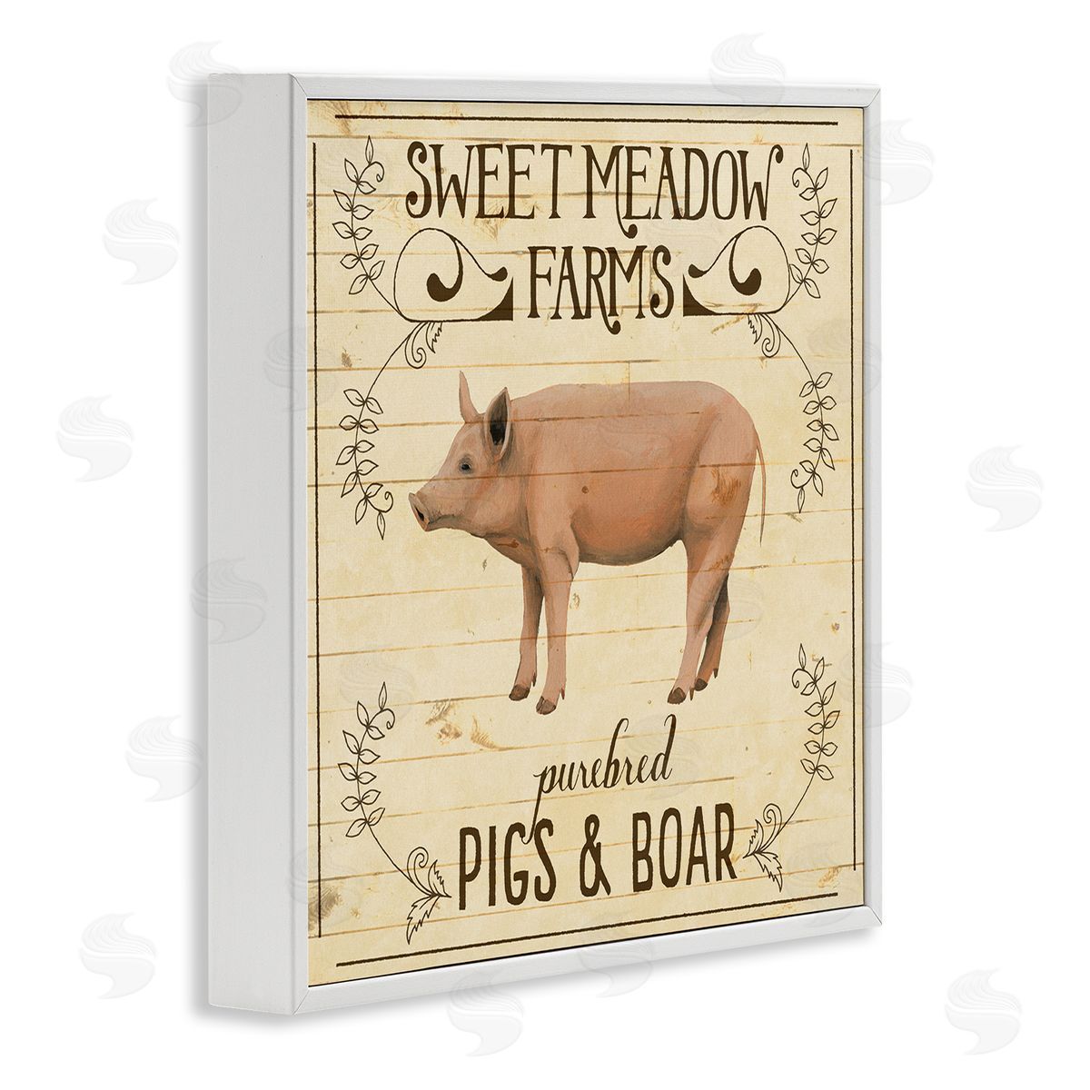 Grace Popp Vintage Farm Pig Advertisement White Framed Giclee Wall Art