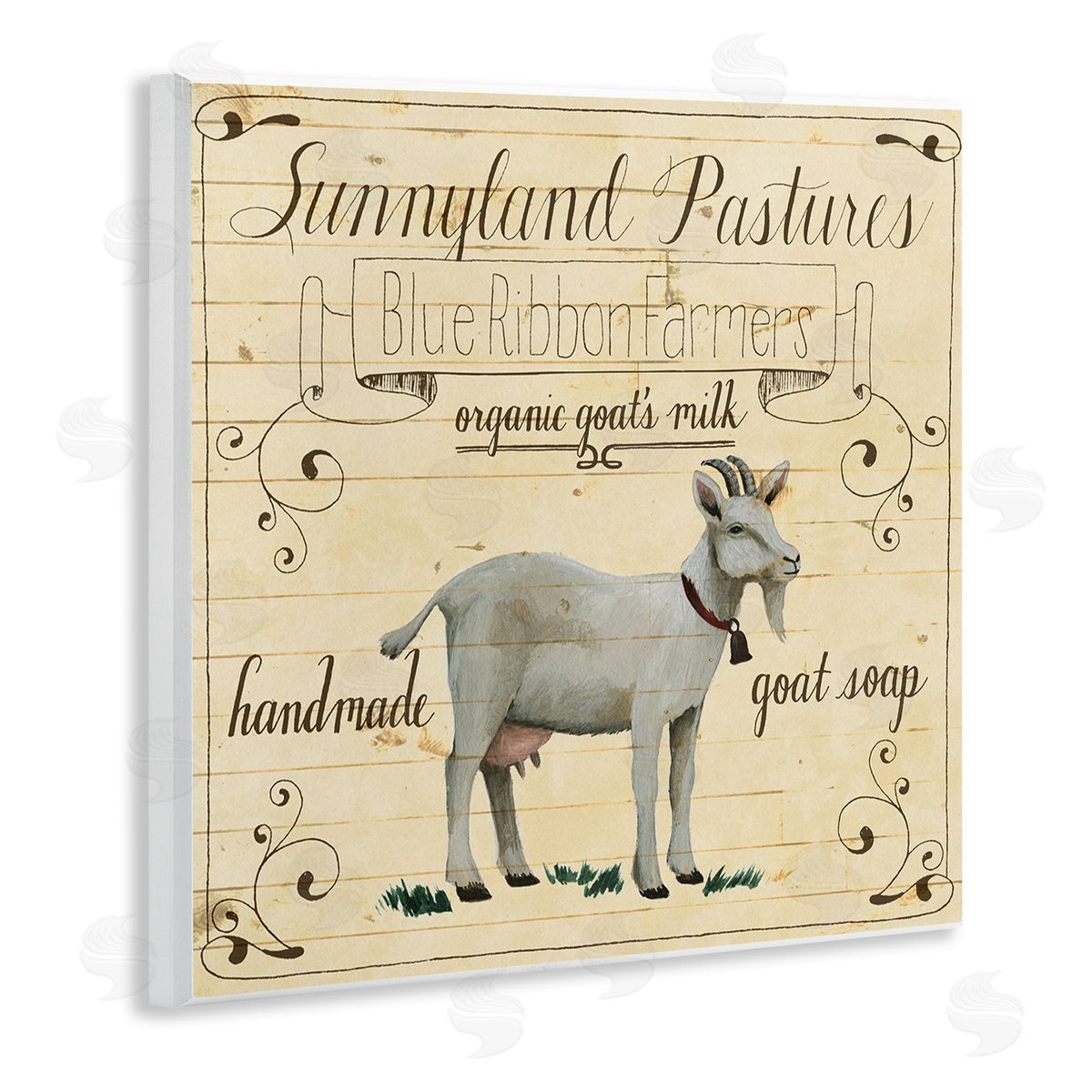 Grace Popp Vintage Farm Goat Milk Advertisement Wall Plaque Art