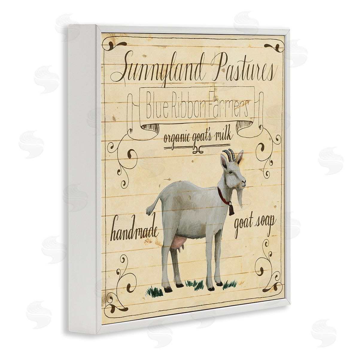 Grace Popp Vintage Farm Goat Milk Advertisement White Framed Giclee Wall Art