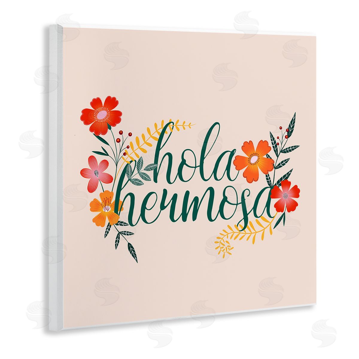 Grace Popp Hola Hermosa Spanish Sister Flowers Wall Plaque Art