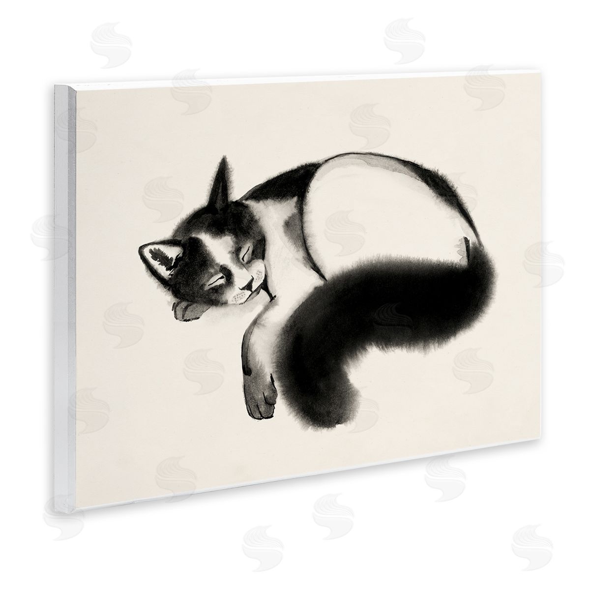 Grace Popp Relaxed Pet Cat Bushy Tail  Wall Plaque Art