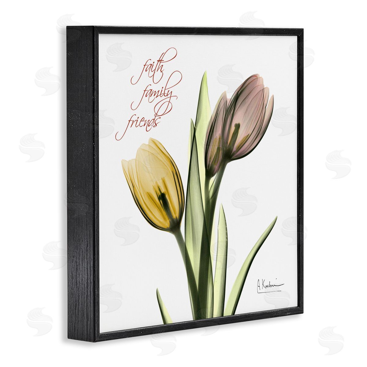 Albert Koetsier Family Faith Friends Tulip Flowers Black Framed Giclee Wall Art