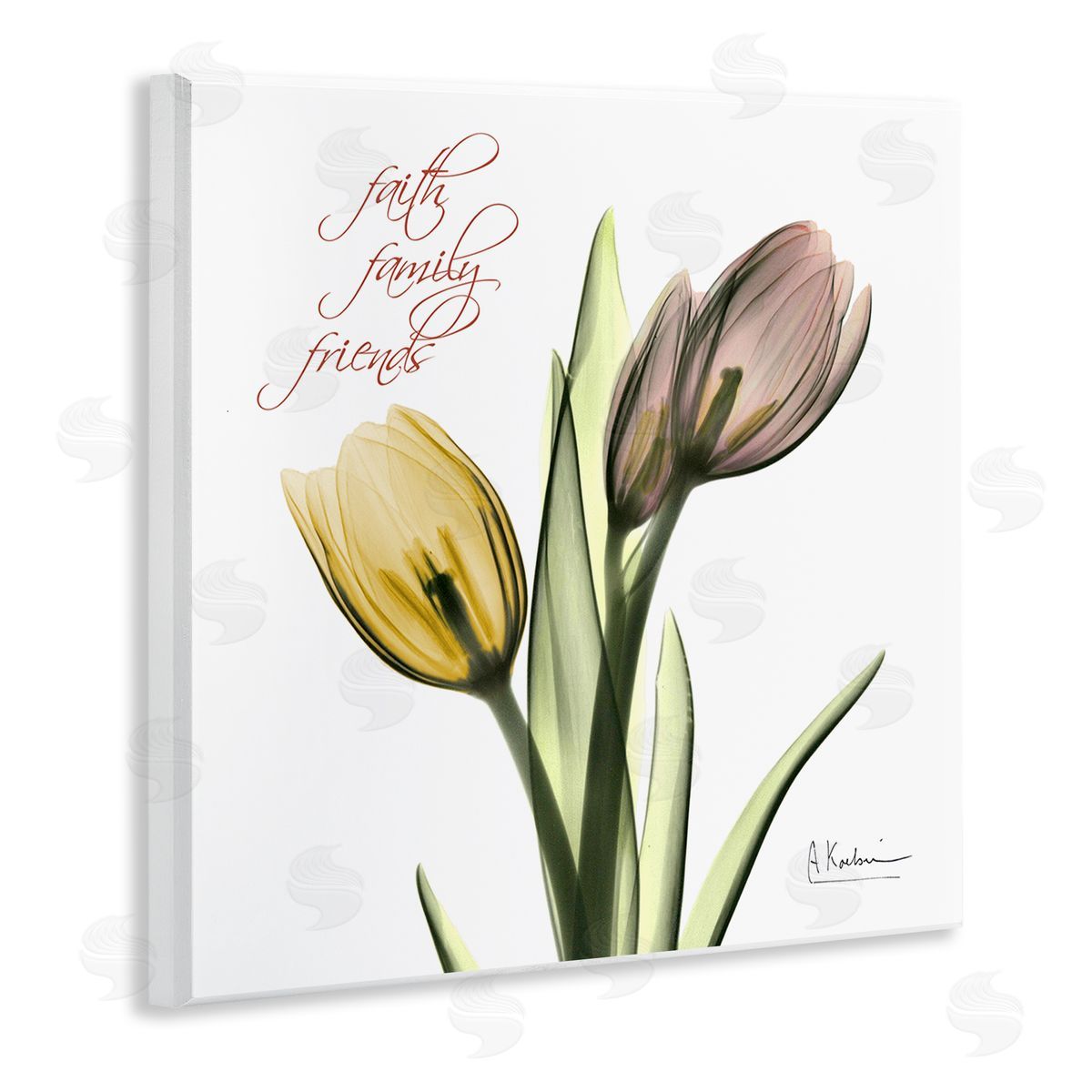 Albert Koetsier Family Faith Friends Tulip Flowers Wall Plaque Art