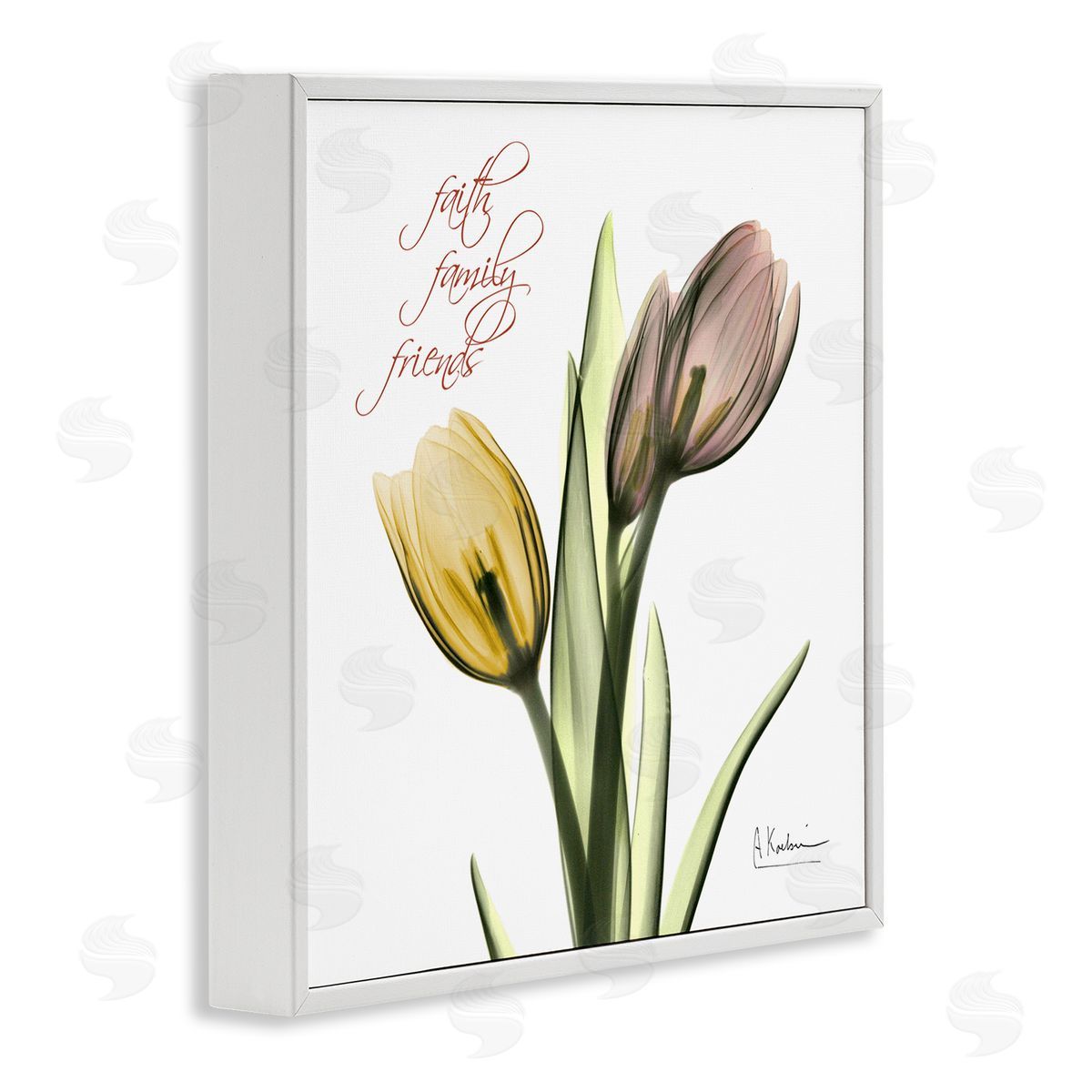 Albert Koetsier Family Faith Friends Tulip Flowers White Framed Giclee Wall Art